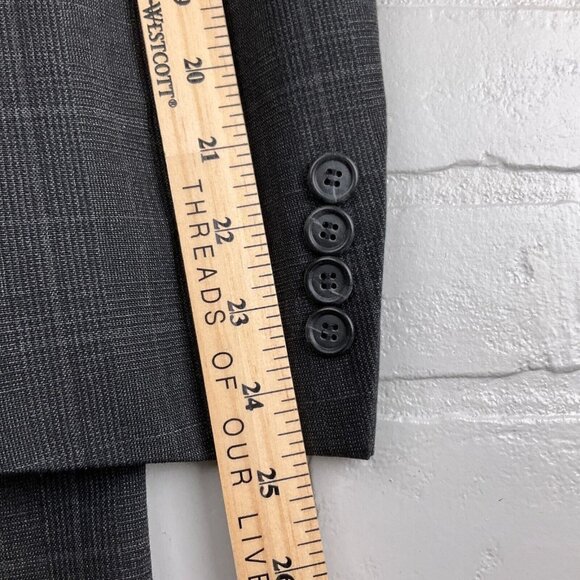 Cricketeer Blazer Men 40 Gray Black Glen Plaid Classic Career Wool Jacket VTG - Picture 13 of 16